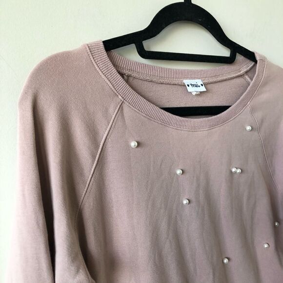 Mei - Dusty Rose Pearl Sweater Dress - Picture 3 of 7